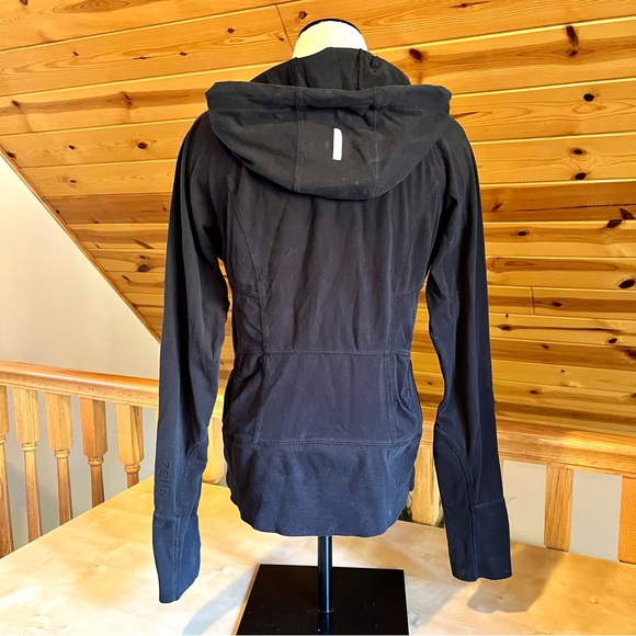 Zella Women's Fitted Full Zip Pockets Thumbholes Drawstring Ribbed Hoodie Size M - Picture 6 of 8